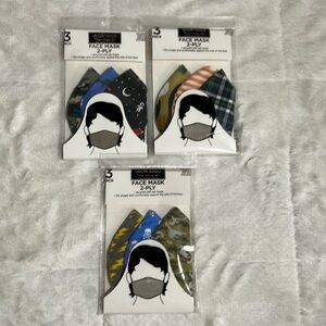 Face Mask Lot of 3 (3 pack) CVS Wellness Children boy fabric mask ages 5-8 NEW